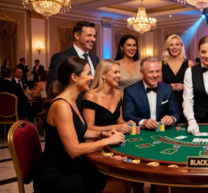 Strefa blackjacka PLAY JOURNEY HUB podczas imprezy klubowej